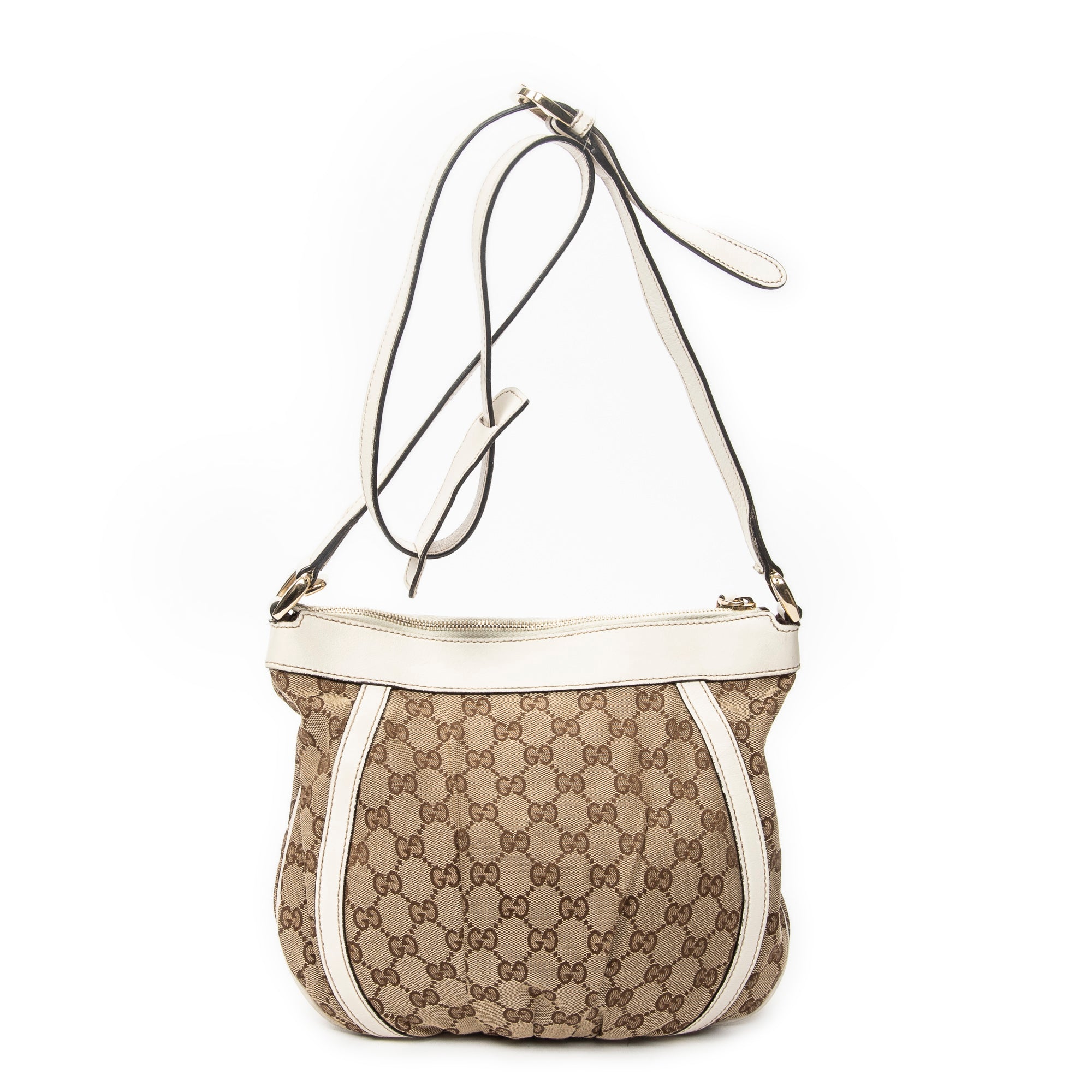 Shoulder Bag D Ring Messenger Beige Monogrammed Canvas