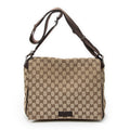 Shoulder Bag Flap Messenger Beige Monogrammed Canvas