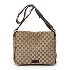 Shoulder Bag Flap Messenger Beige Monogrammed Canvas