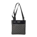 Shoulder Bag Small Flat Messenger Grey Monogrammed Denim Canvas