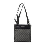 Shoulder Bag Small Flat Messenger Grey Monogrammed Denim Canvas