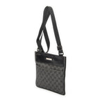 Shoulder Bag Small Flat Messenger Grey Monogrammed Denim Canvas
