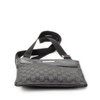 Shoulder Bag Small Flat Messenger Grey Monogrammed Denim Canvas
