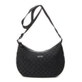 Shoulder Bag Round Zip Messenger Black Monogrammed Canvas