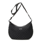 Shoulder Bag Round Zip Messenger Black Monogrammed Canvas