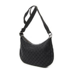 Shoulder Bag Round Zip Messenger Black Monogrammed Canvas