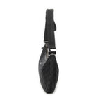 Shoulder Bag Round Zip Messenger Black Monogrammed Canvas