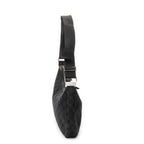 Shoulder Bag Round Zip Messenger Black Monogrammed Canvas