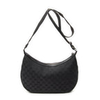 Shoulder Bag Round Zip Messenger Black Monogrammed Canvas