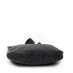 Shoulder Bag Round Zip Messenger Black Monogrammed Canvas