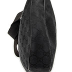 Shoulder Bag Round Zip Messenger Black Monogrammed Canvas