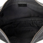 Shoulder Bag Round Zip Messenger Black Monogrammed Canvas