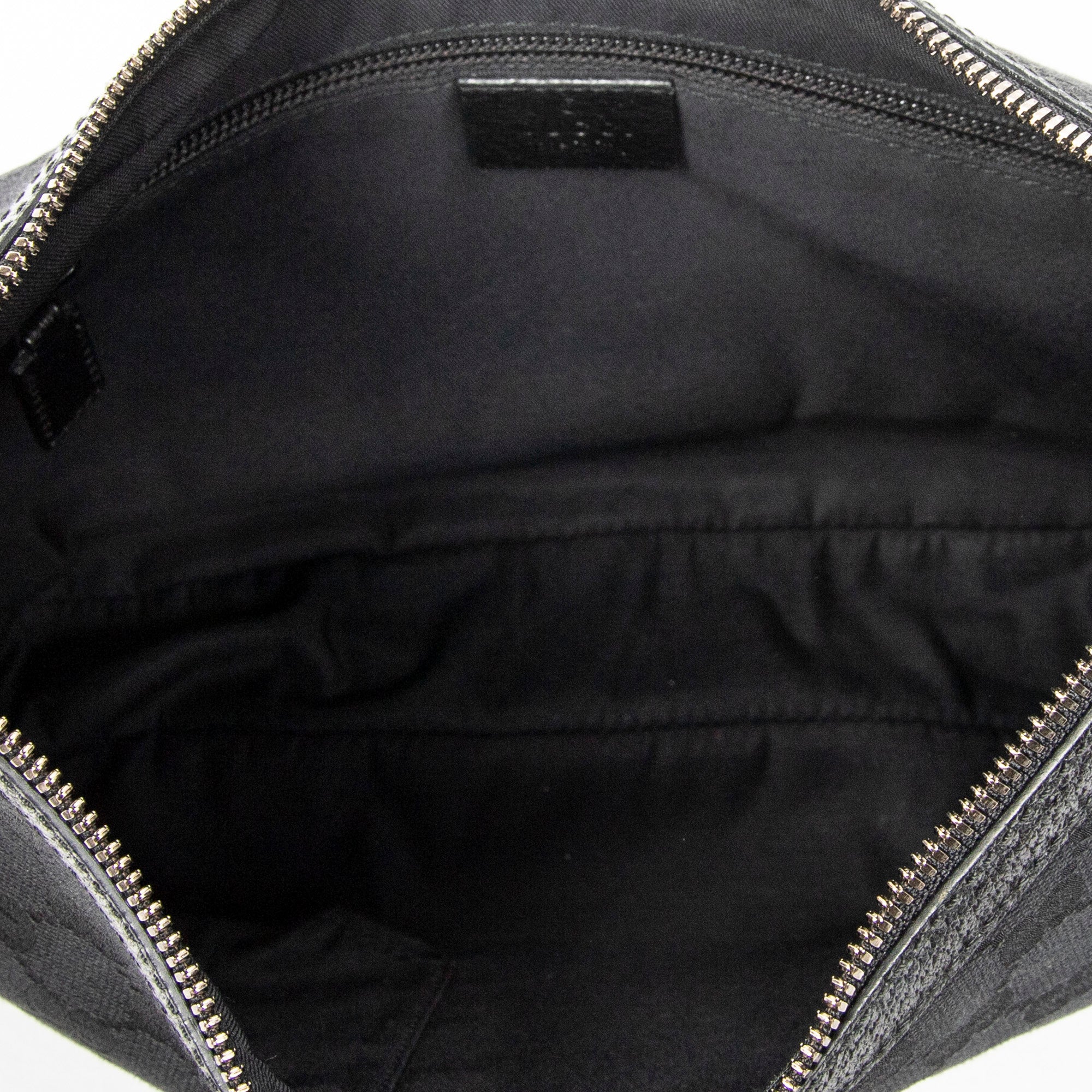 Shoulder Bag Round Zip Messenger Black Monogrammed Canvas