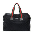 Travel Bag Web Carry On Duffle Bag Black Monogrammed Canvas
