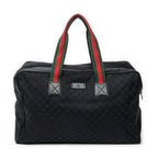 Travel Bag Web Carry On Duffle Bag Black Monogrammed Canvas