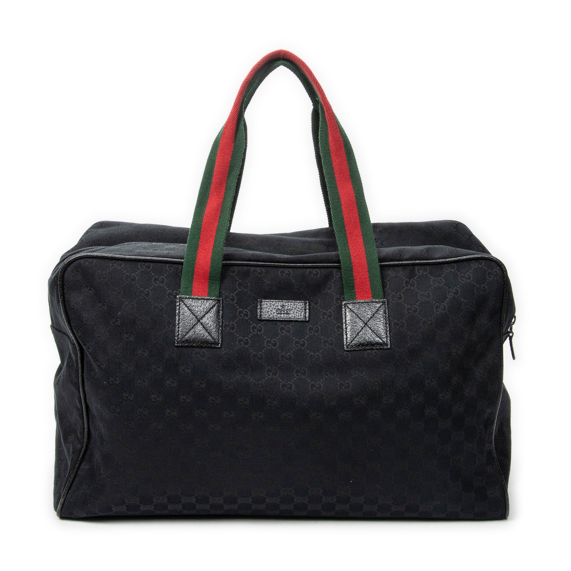 Travel Bag Web Carry On Duffle Bag Black Monogrammed Canvas