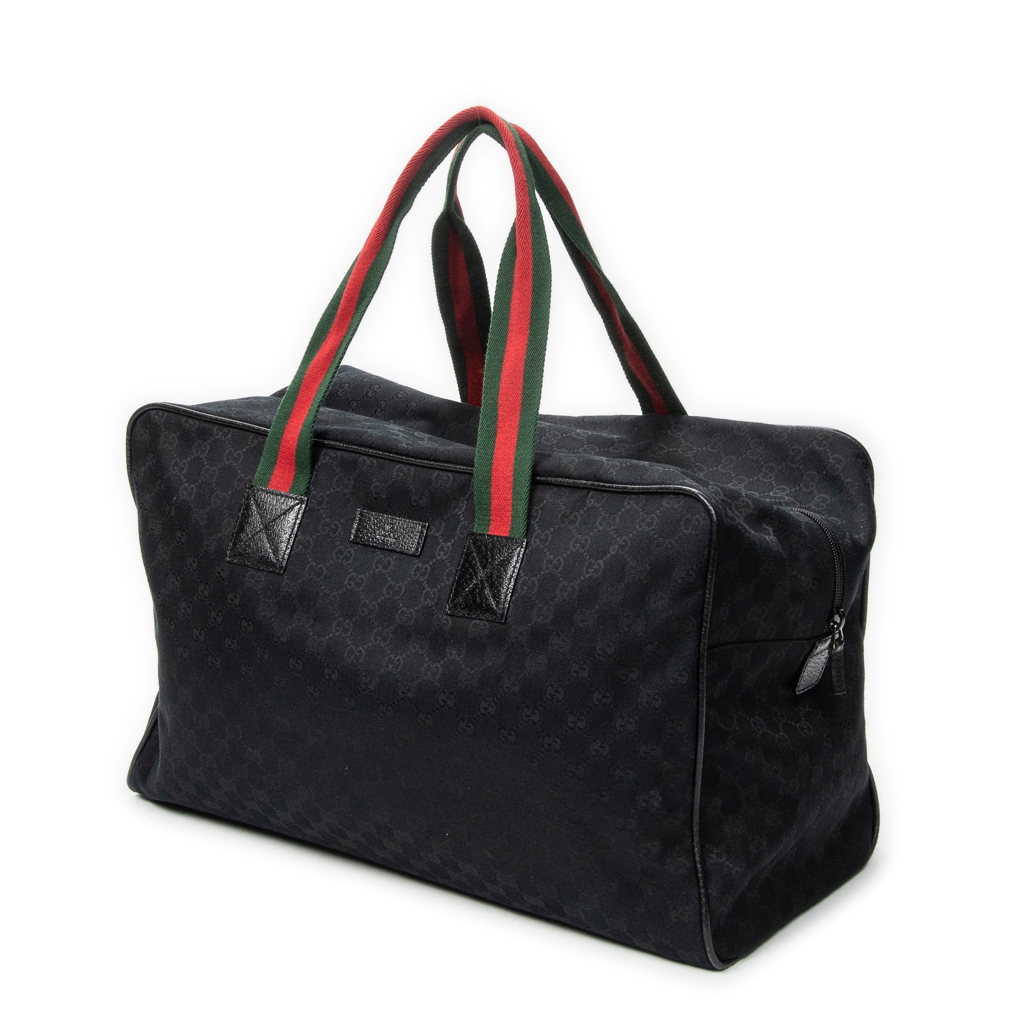 Travel Bag Web Carry On Duffle Bag Black Monogrammed Canvas