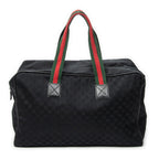 Travel Bag Web Carry On Duffle Bag Black Monogrammed Canvas