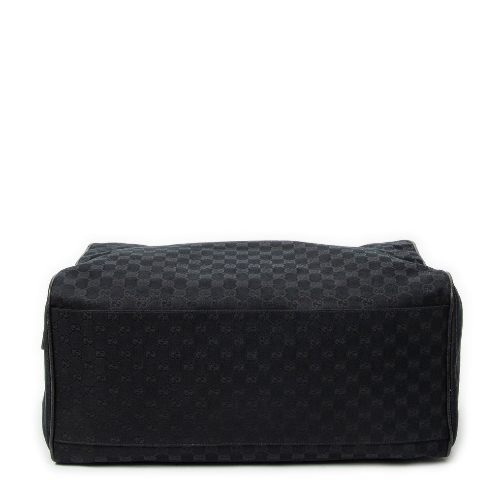 Travel Bag Web Carry On Duffle Bag Black Monogrammed Canvas