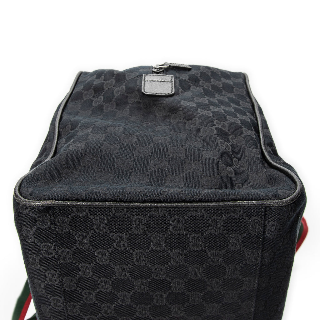 Travel Bag Web Carry On Duffle Bag Black Monogrammed Canvas