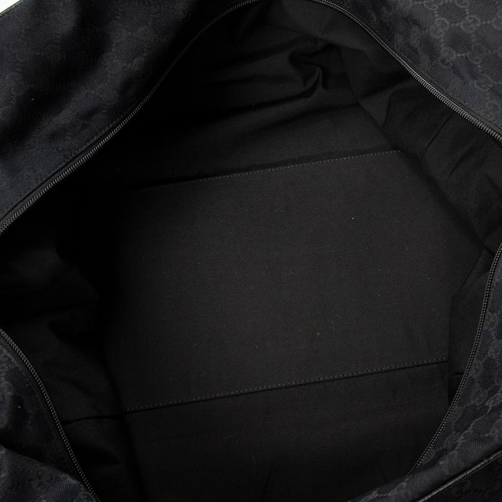Travel Bag Web Carry On Duffle Bag Black Monogrammed Canvas