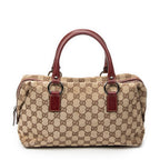 Shoulder Bag Small Boston Beige Monogrammed Canvas