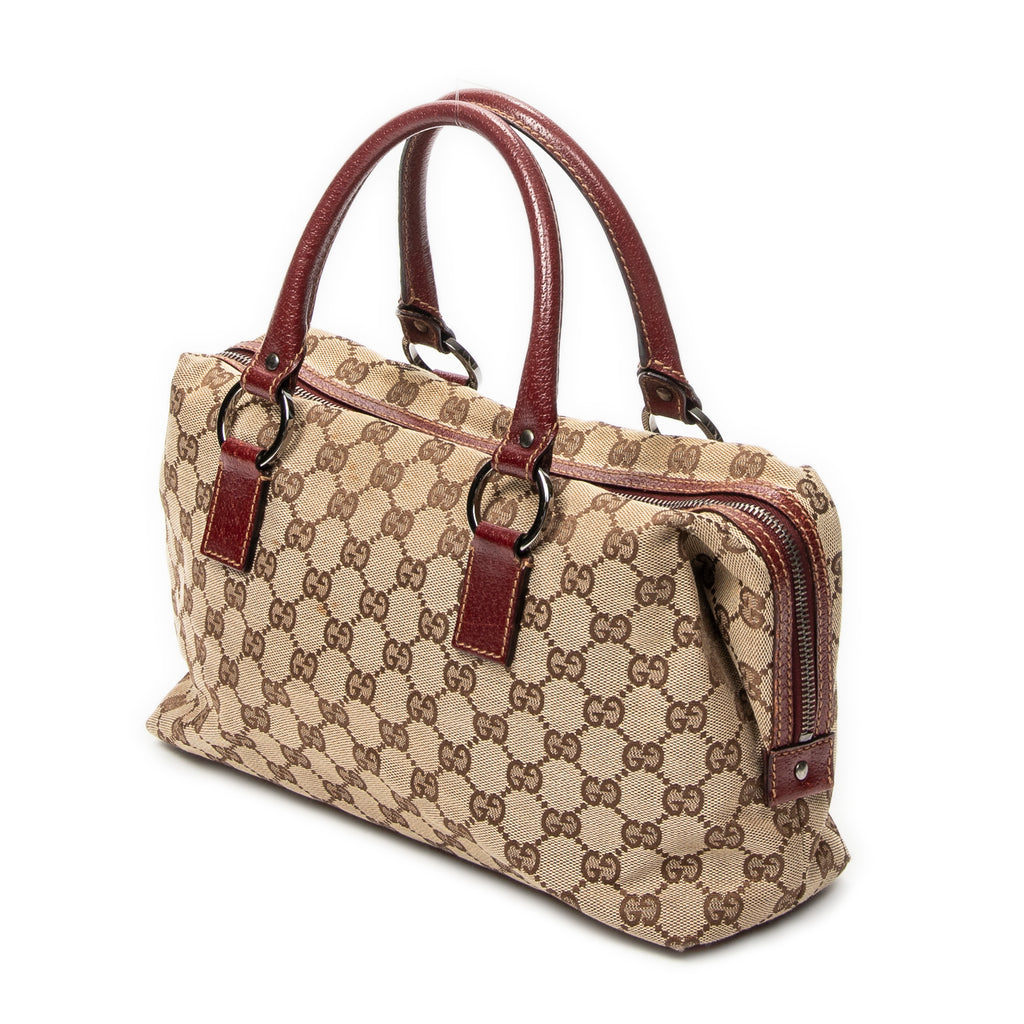 Shoulder Bag Small Boston Beige Monogrammed Canvas