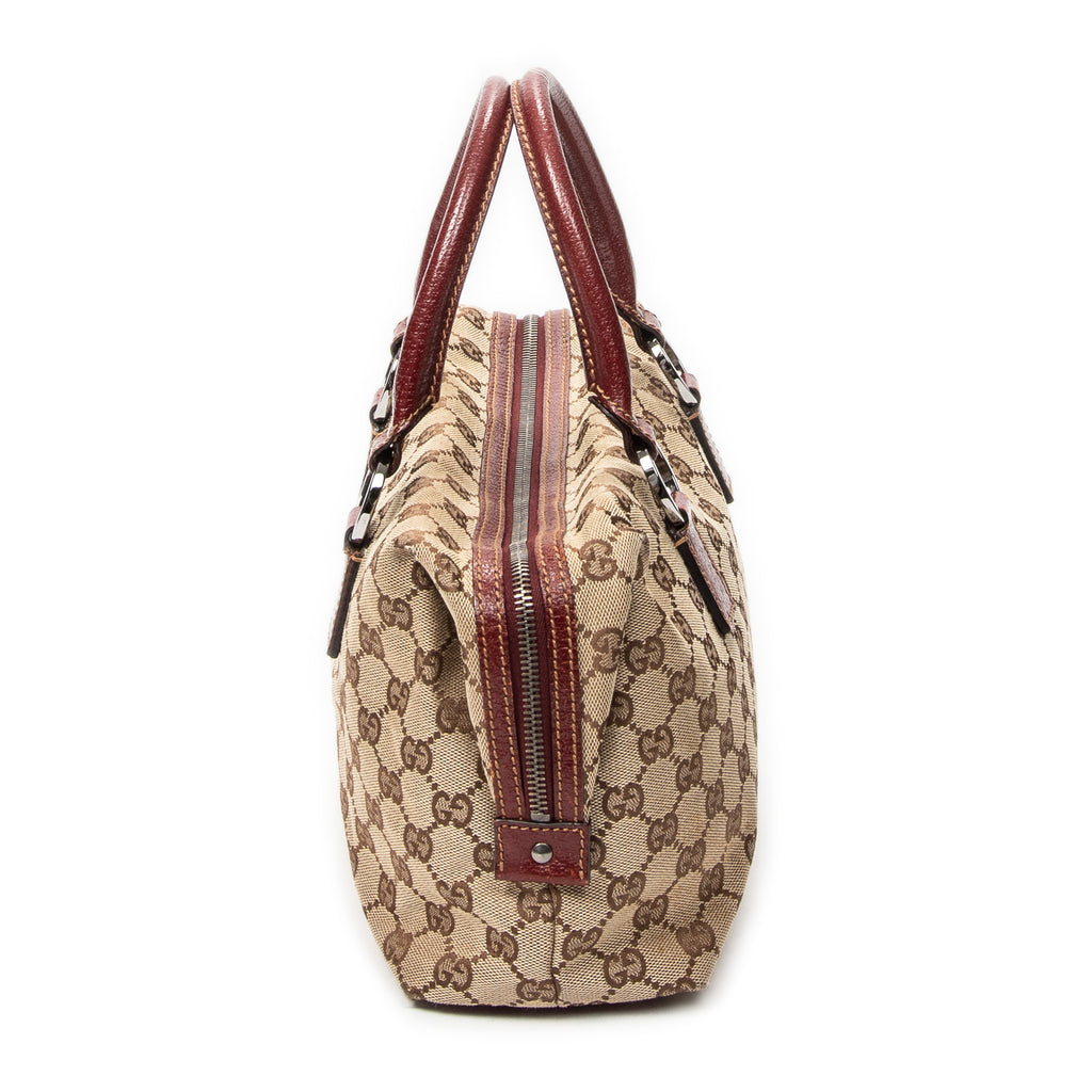 Shoulder Bag Small Boston Beige Monogrammed Canvas