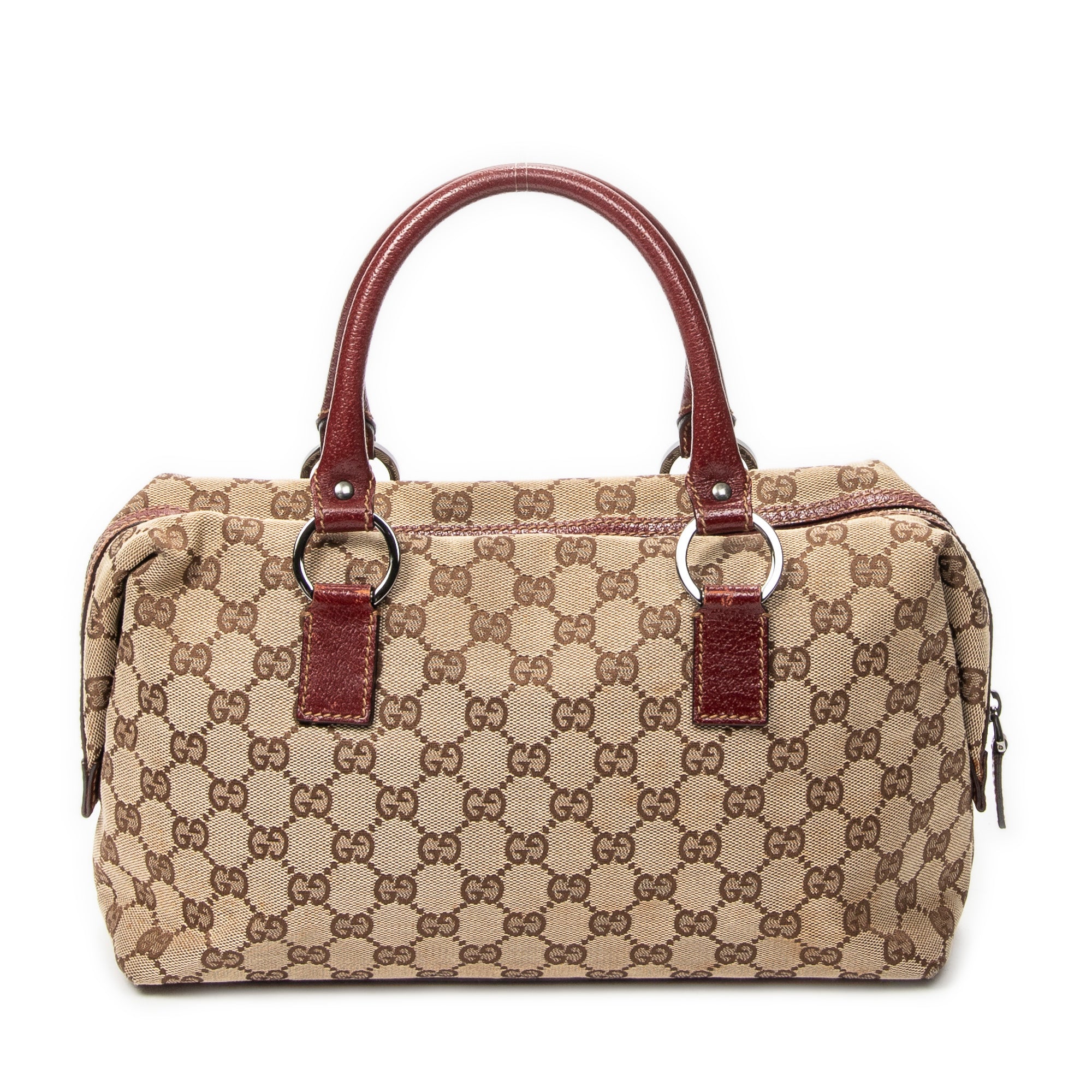 Shoulder Bag Small Boston Beige Monogrammed Canvas