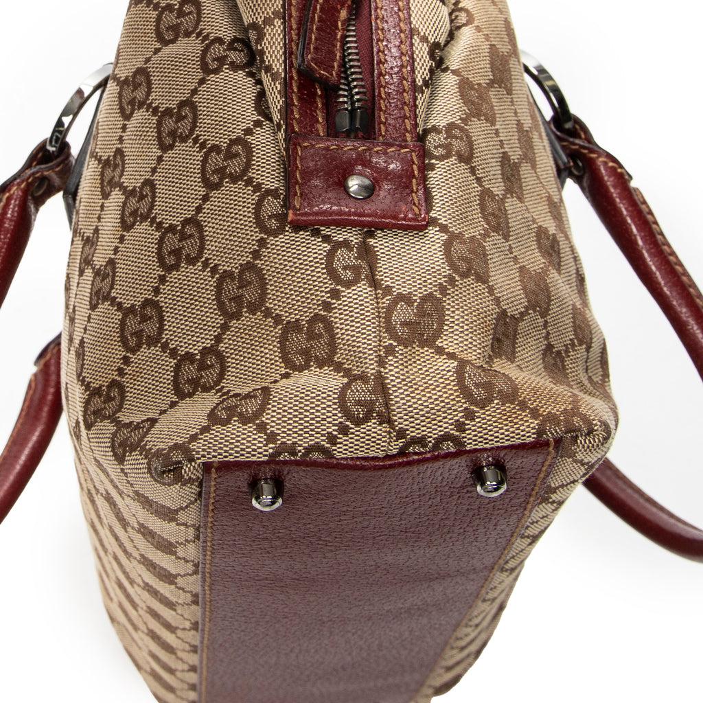 Shoulder Bag Small Boston Beige Monogrammed Canvas