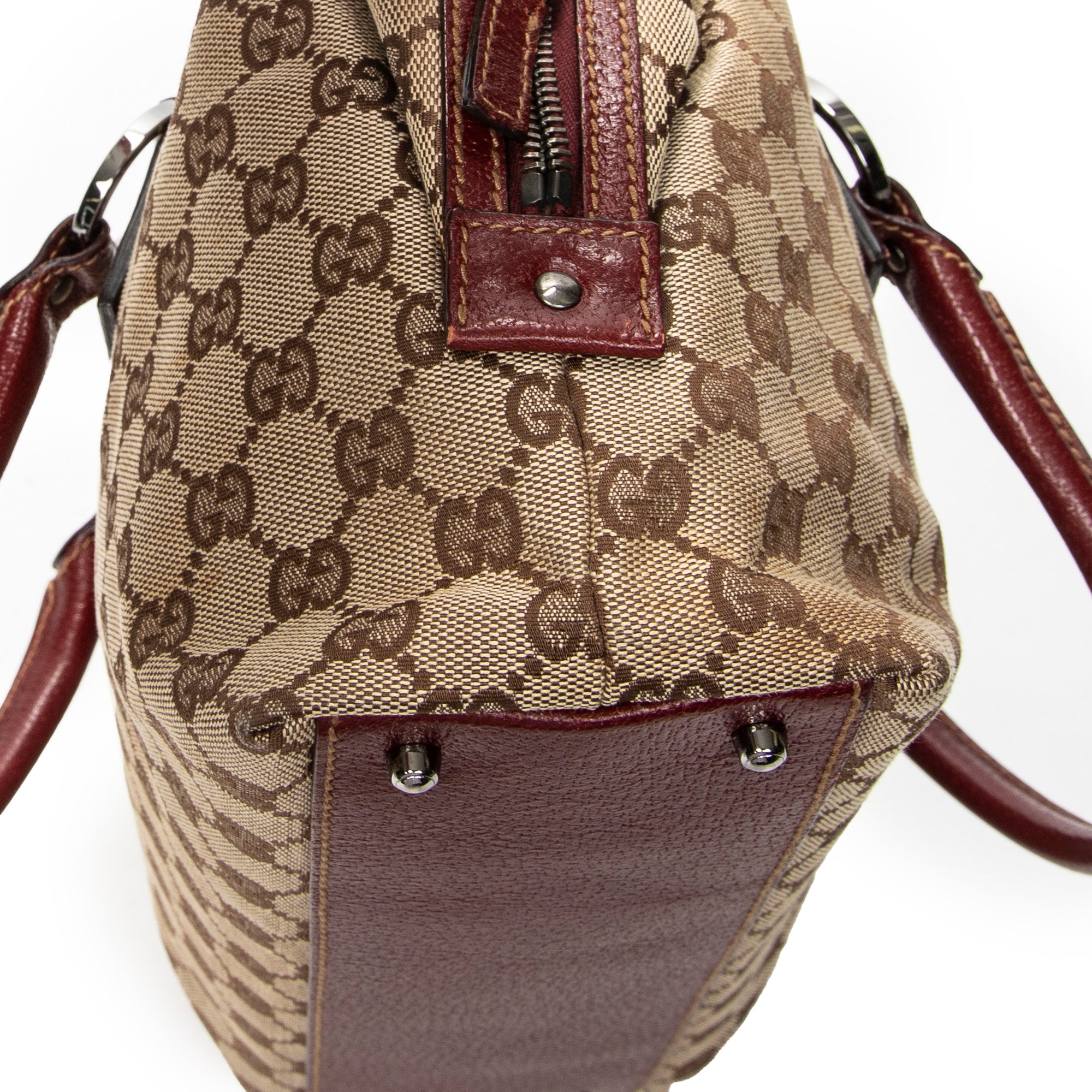Shoulder Bag Small Boston Beige Monogrammed Canvas