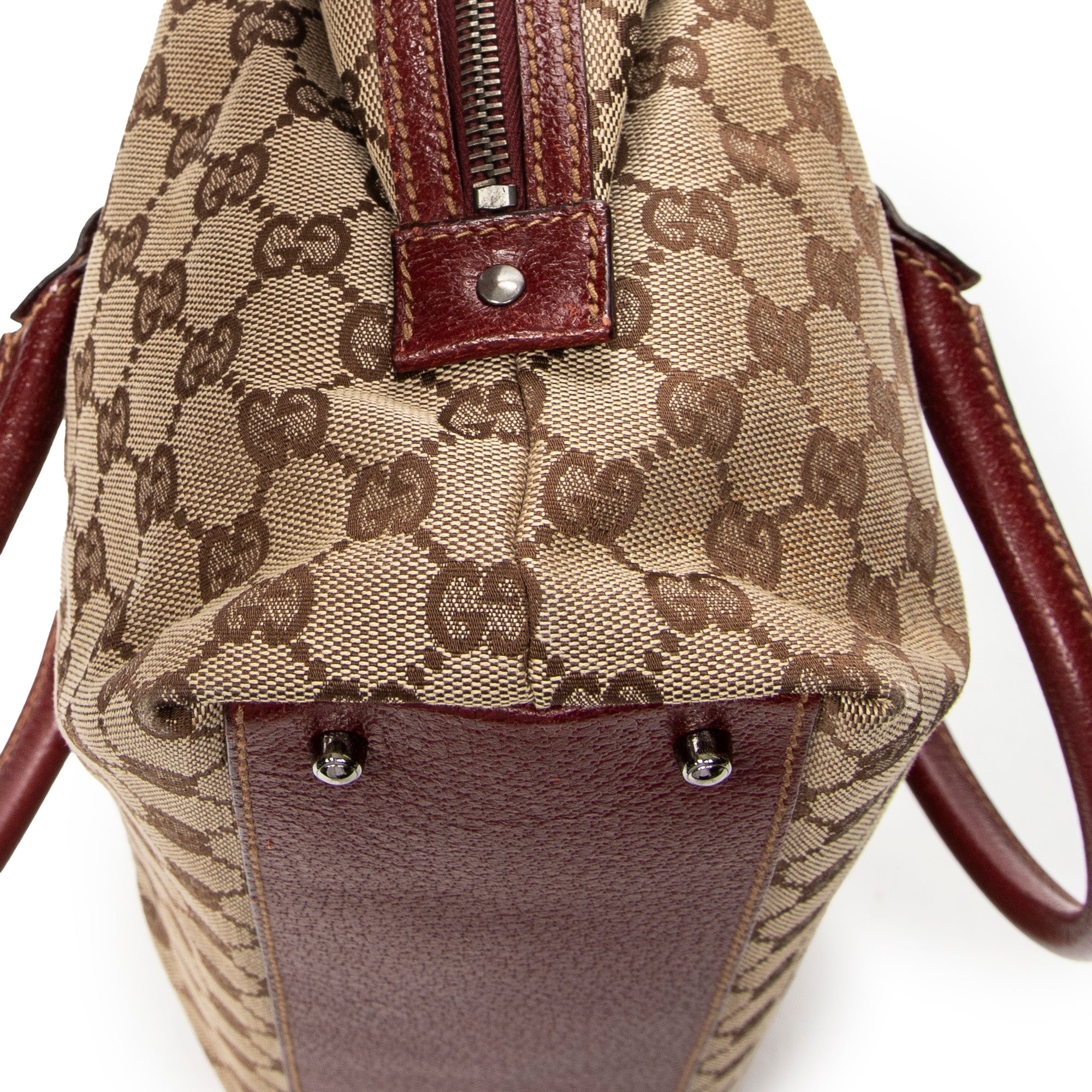 Shoulder Bag Small Boston Beige Monogrammed Canvas