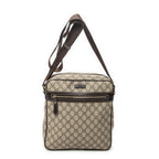 Shoulder Bag Front Zip Messenger Beige Supreme Coated Canvas