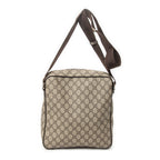 Sac bandoulière bandoulière zippé à l'avant en toile enduite beige Supreme