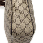 Sac bandoulière bandoulière zippé à l'avant en toile enduite beige Supreme