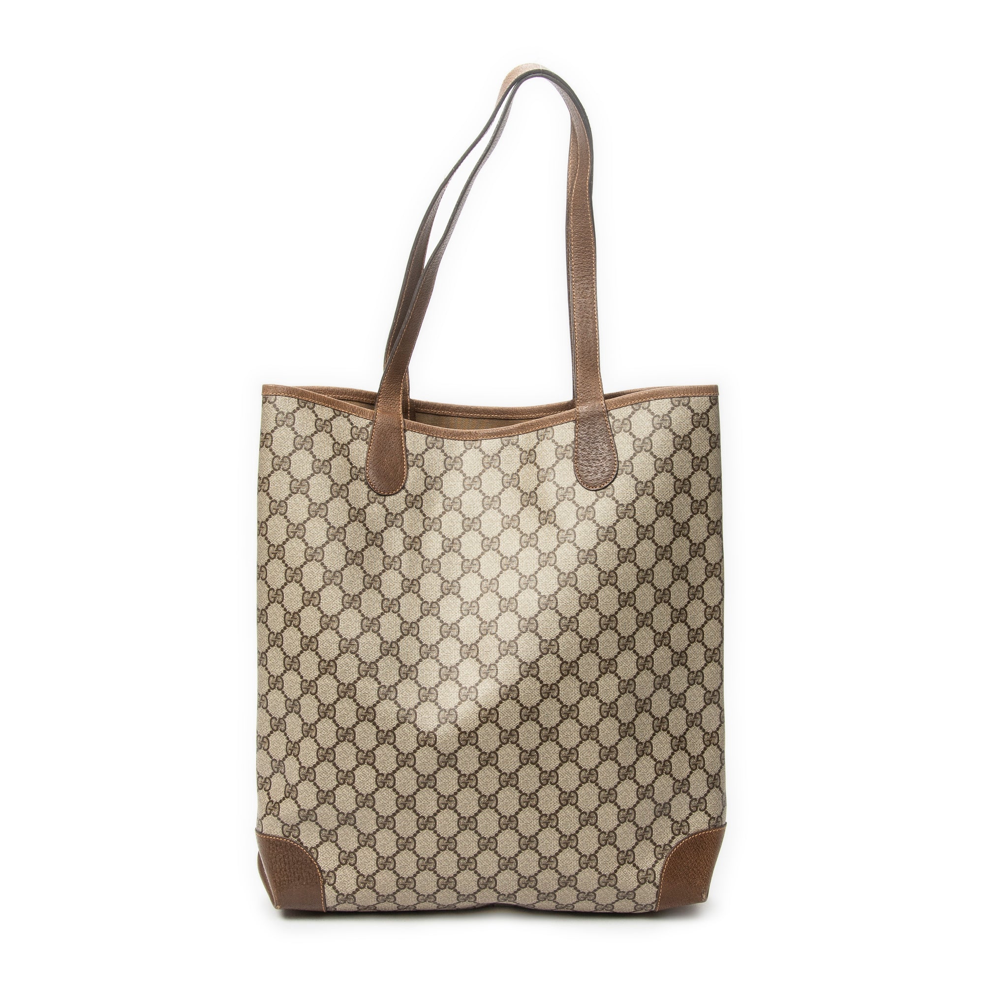 Shoulder Bag Vintage Web Vertical Tote Beige Supreme Coated Canvas