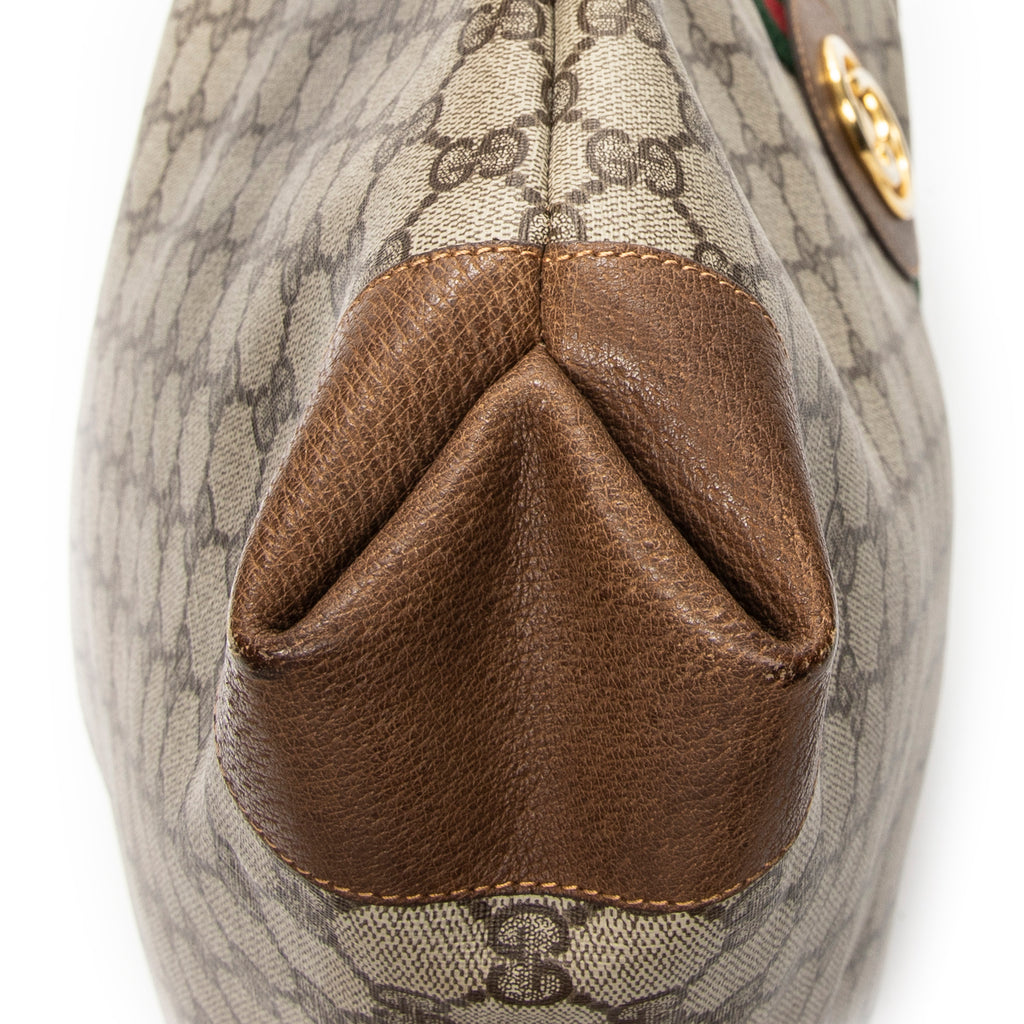 Shoulder Bag Vintage Web Vertical Tote Beige Supreme Coated Canvas
