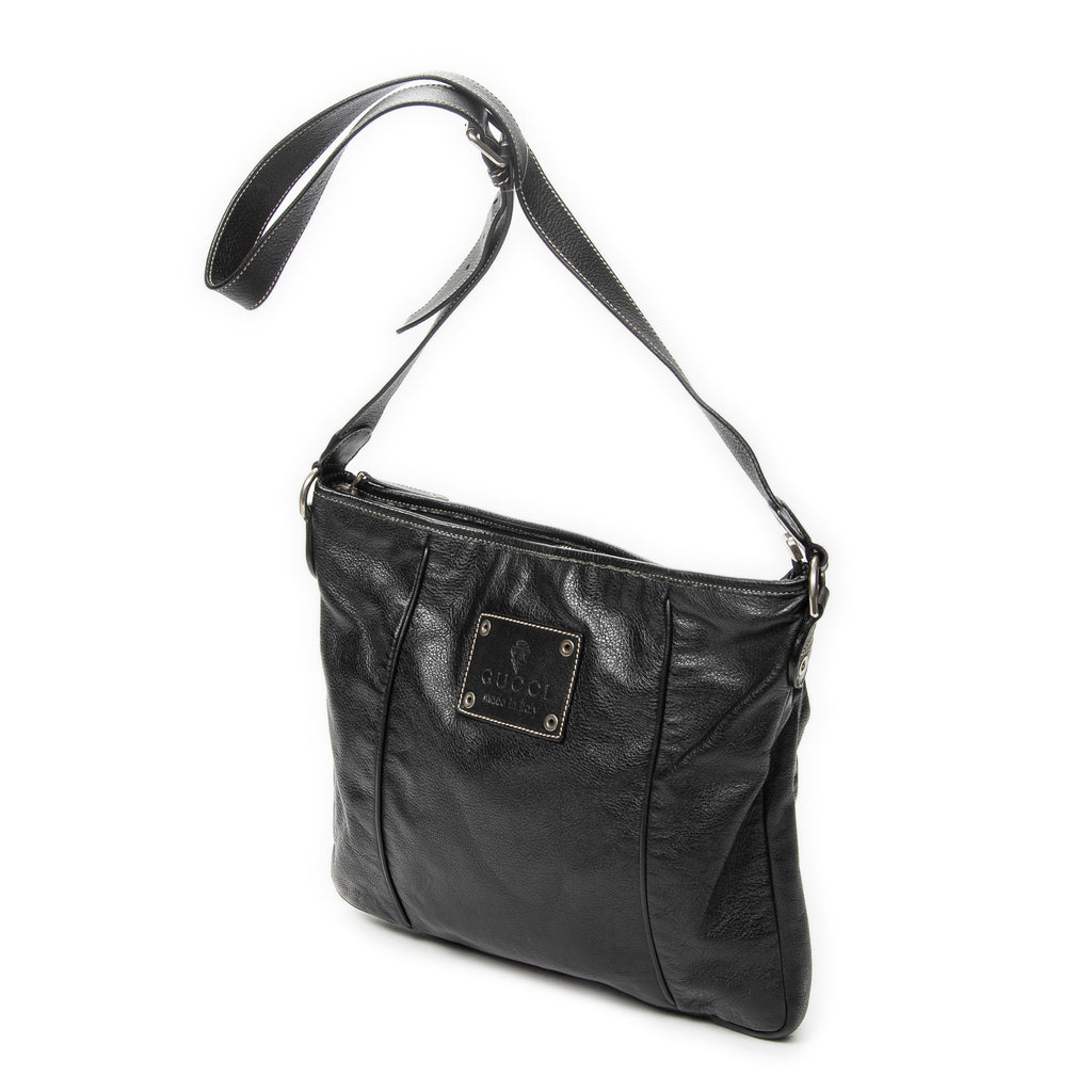 Shoulder Bag Hysteria Crossbody Black Grained Calfskin Leather