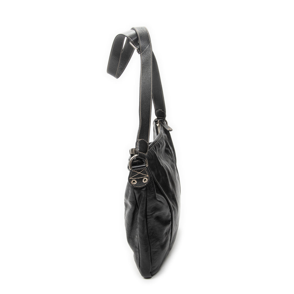 Shoulder Bag Hysteria Crossbody Black Grained Calfskin Leather