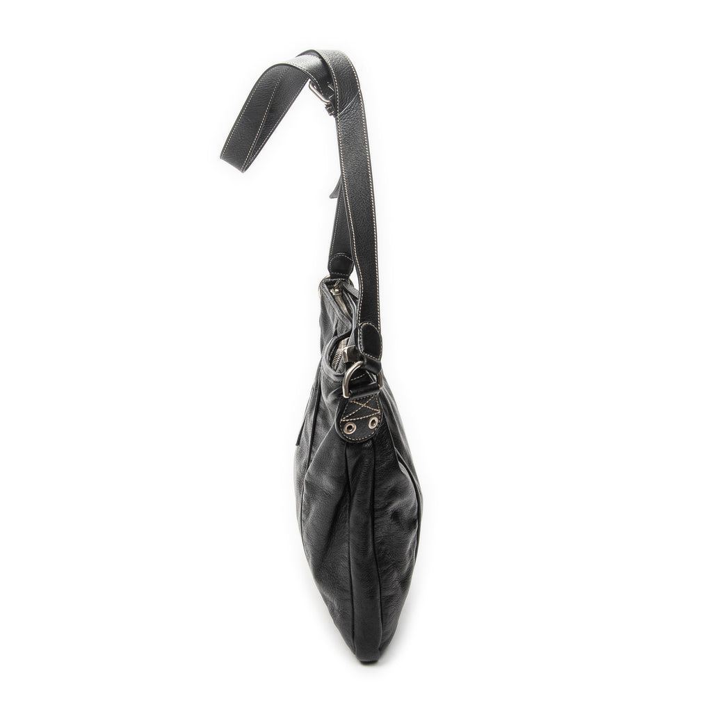 Shoulder Bag Hysteria Crossbody Black Grained Calfskin Leather