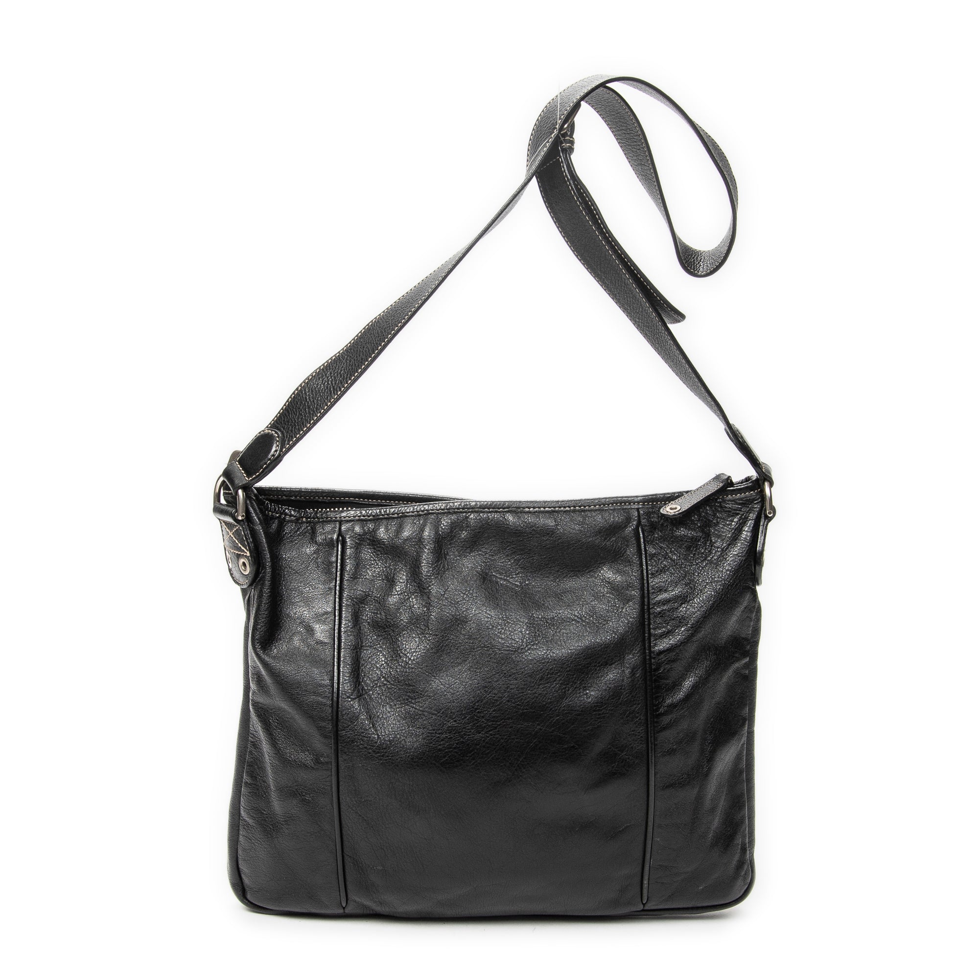 Shoulder Bag Hysteria Crossbody Black Grained Calfskin Leather