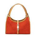 Shoulder Bag Small Bardot Tote Orange Suede Leather