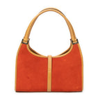 Shoulder Bag Small Bardot Tote Orange Suede Leather