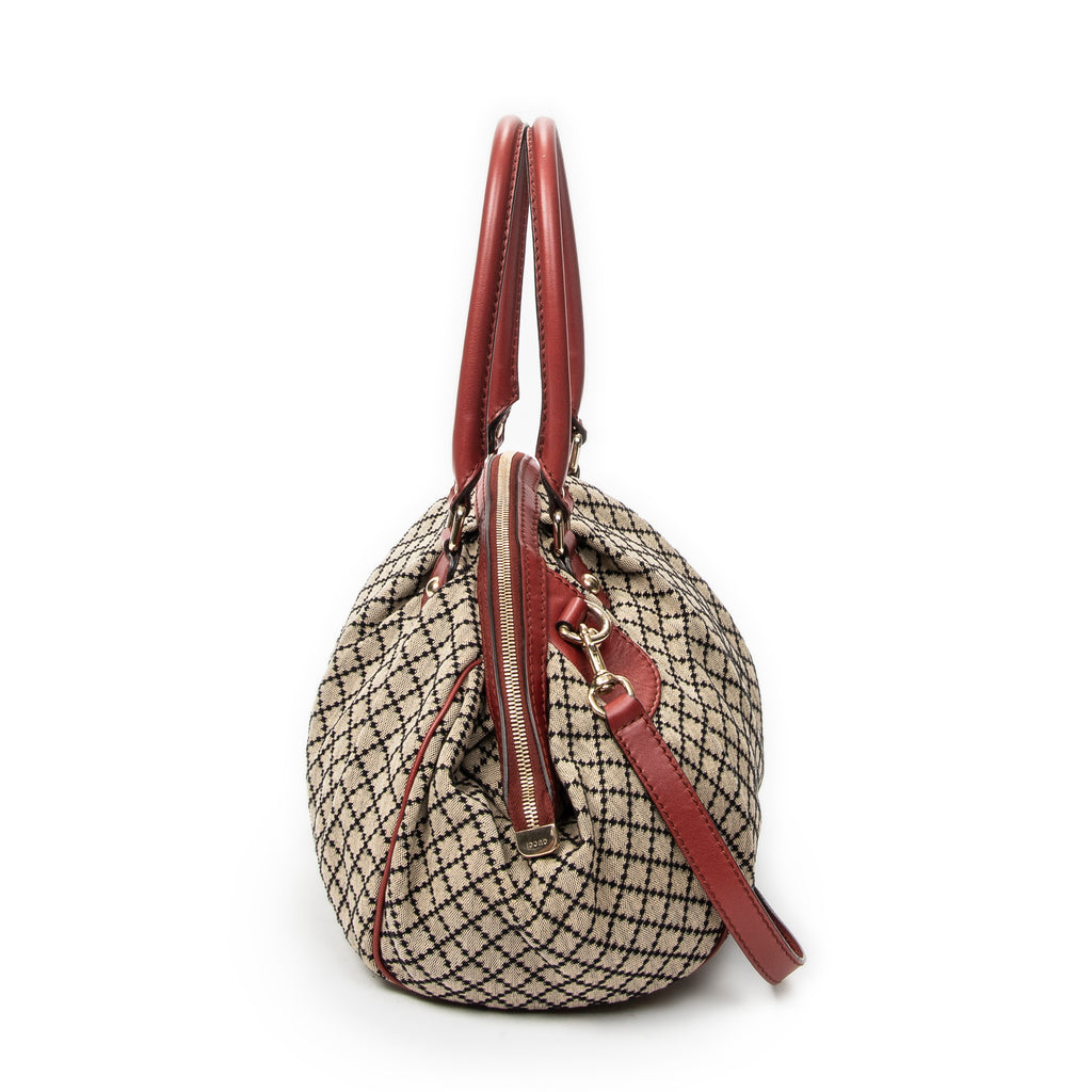 Shoulder Bag Medium Sukey Boston Beige Diamante Canvas