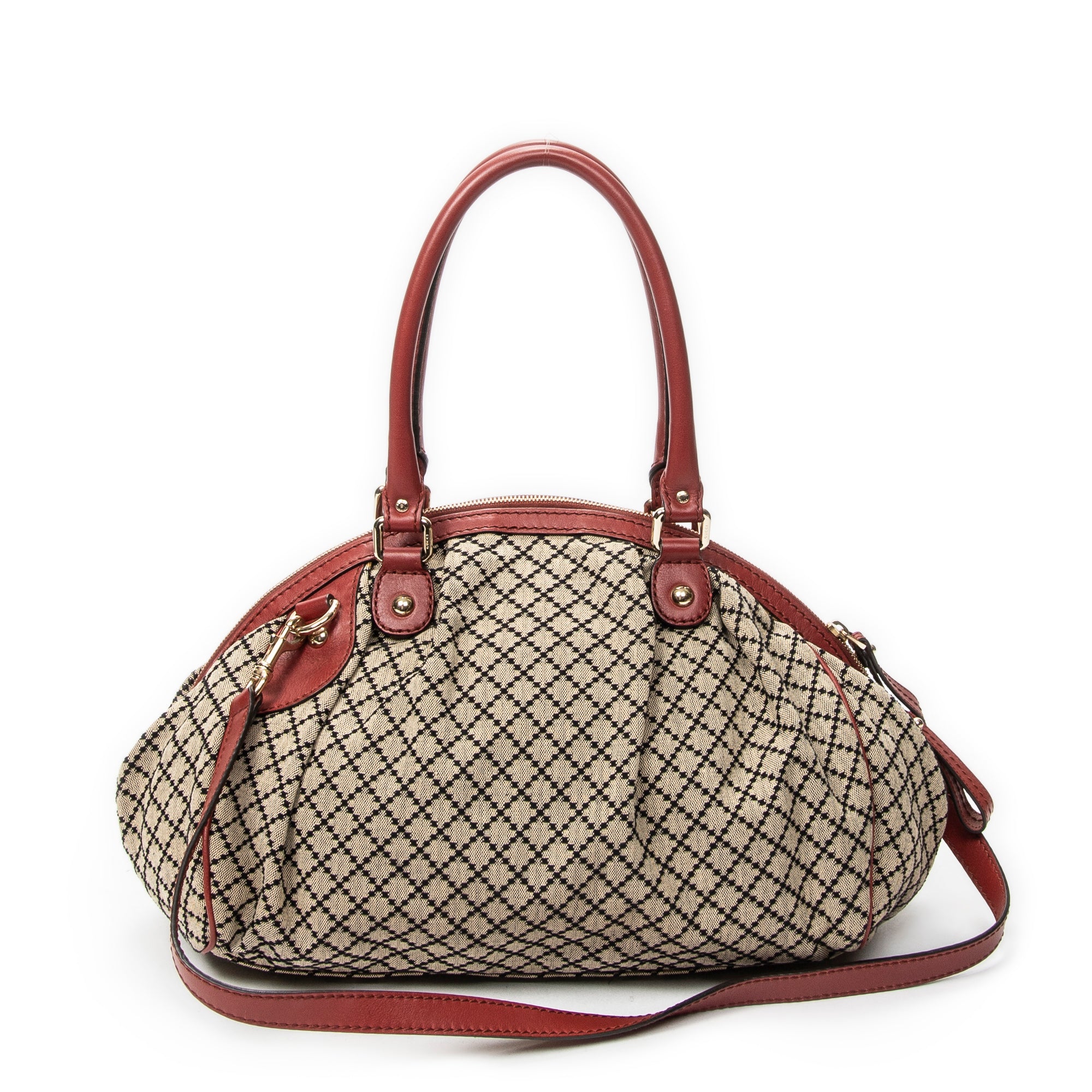 Shoulder Bag Medium Sukey Boston Beige Diamante Canvas