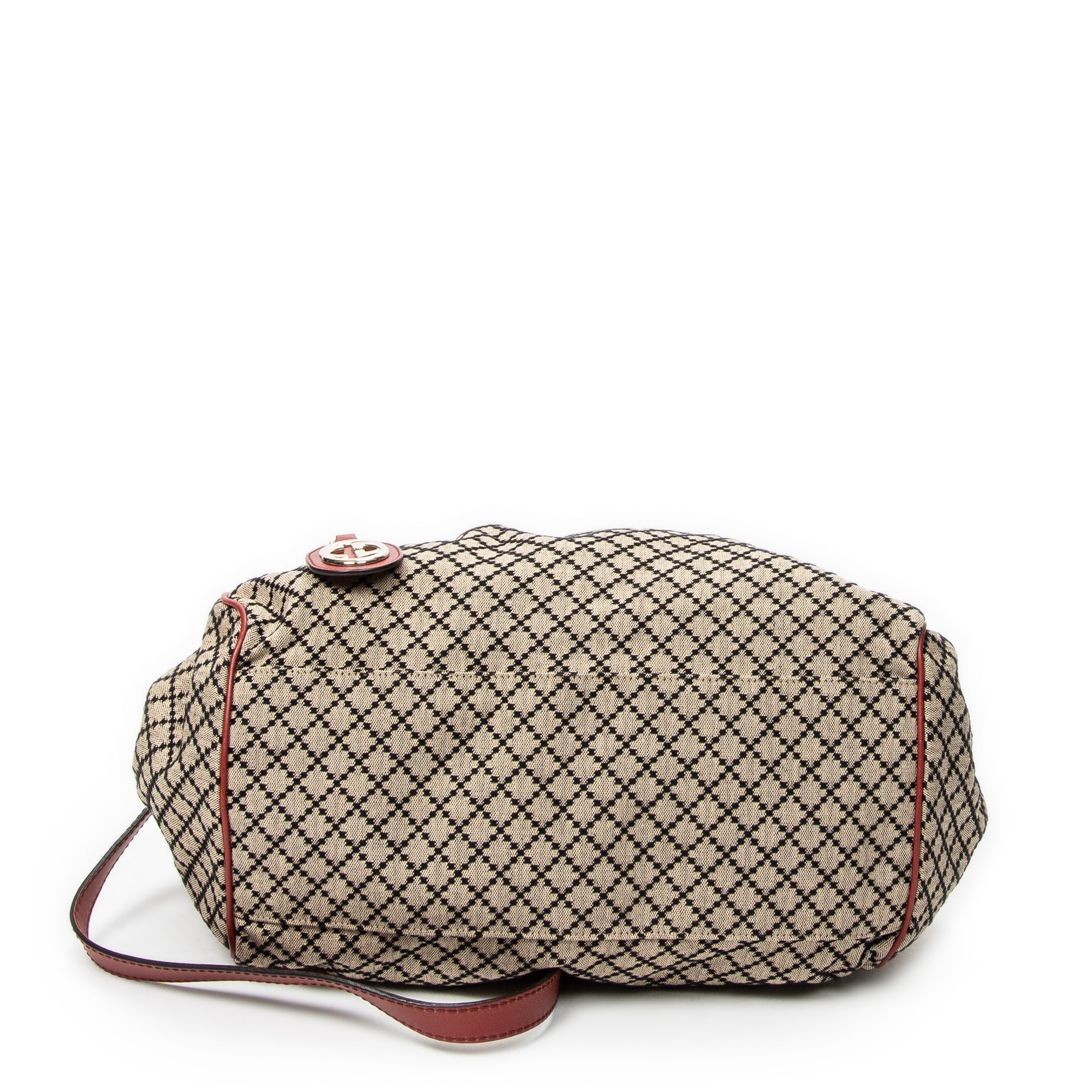 Shoulder Bag Medium Sukey Boston Beige Diamante Canvas