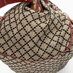 Shoulder Bag Medium Sukey Boston Beige Diamante Canvas