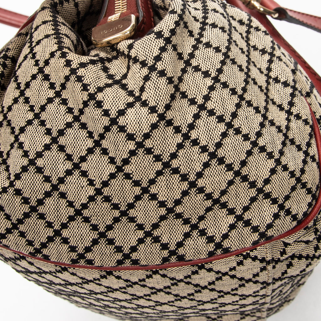 Shoulder Bag Medium Sukey Boston Beige Diamante Canvas