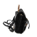 Backpack Large Bamboo Backpack Black Suede Leather