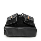 Backpack Large Bamboo Backpack Black Suede Leather